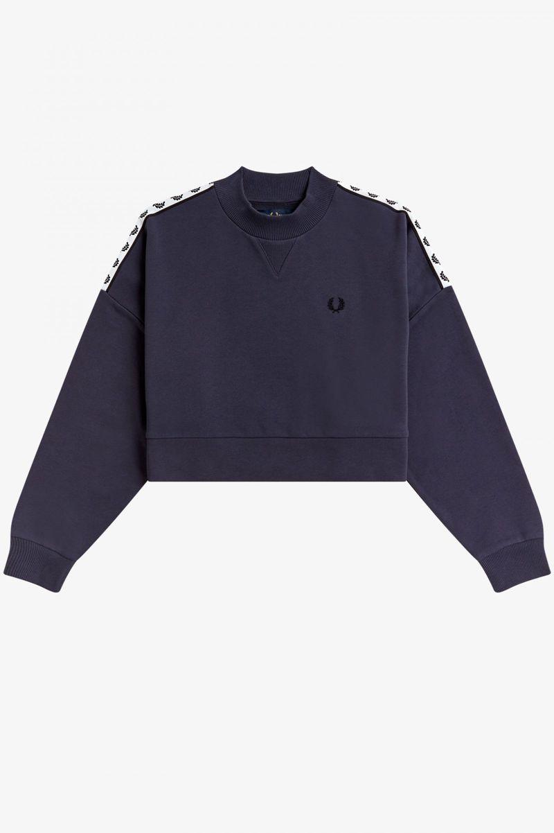 Deep Grey Fred Perry Taped Men's Sweatshirts | PH 1607XYUF